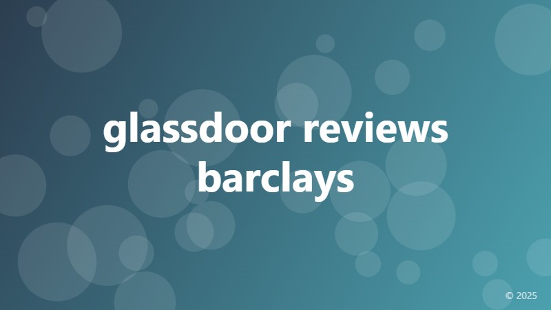 glassdoor reviews barclays