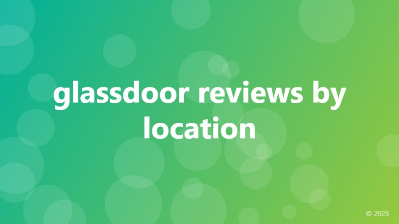 glassdoor reviews by location