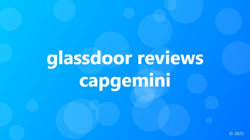 glassdoor reviews capgemini