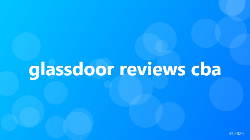 glassdoor reviews cba