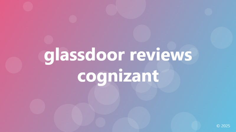 glassdoor reviews cognizant
