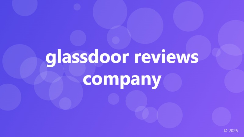 glassdoor reviews company