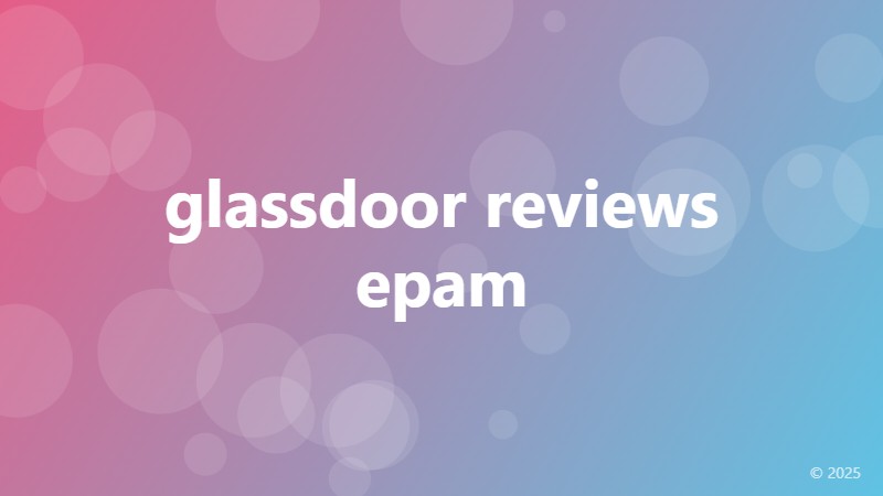 glassdoor reviews epam