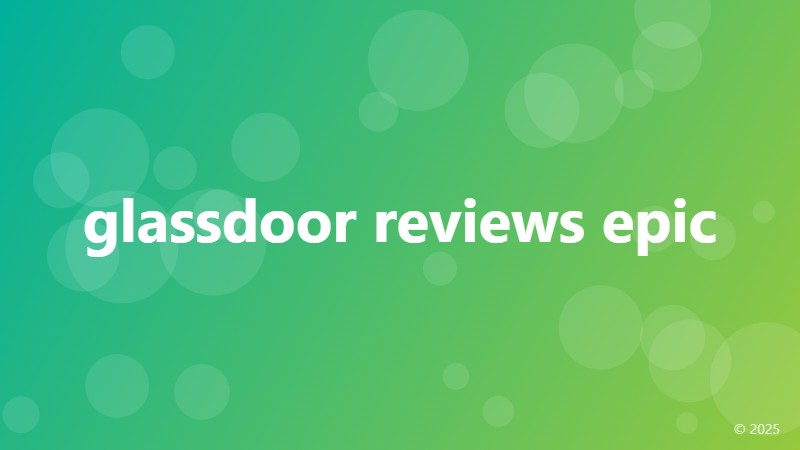 glassdoor reviews epic