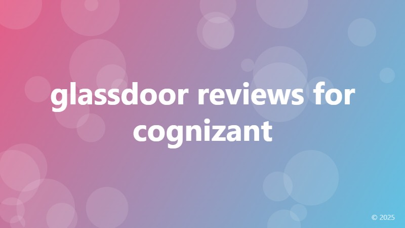 glassdoor reviews for cognizant