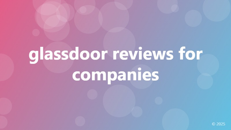 glassdoor reviews for companies