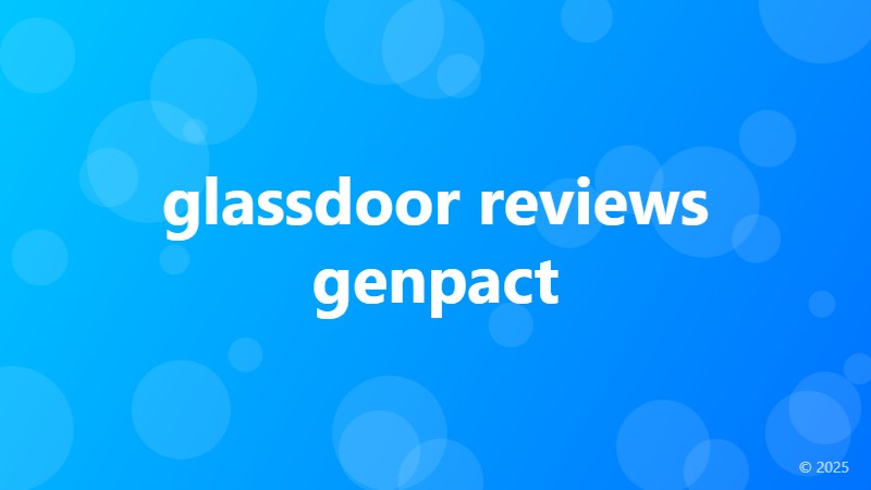 glassdoor reviews genpact
