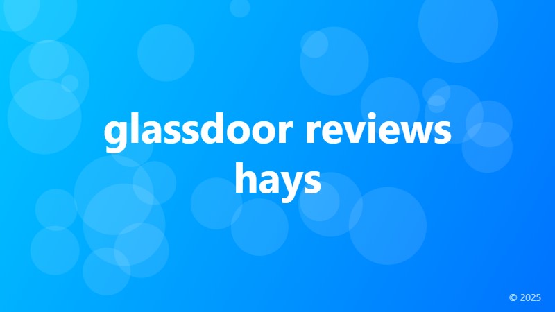 glassdoor reviews hays