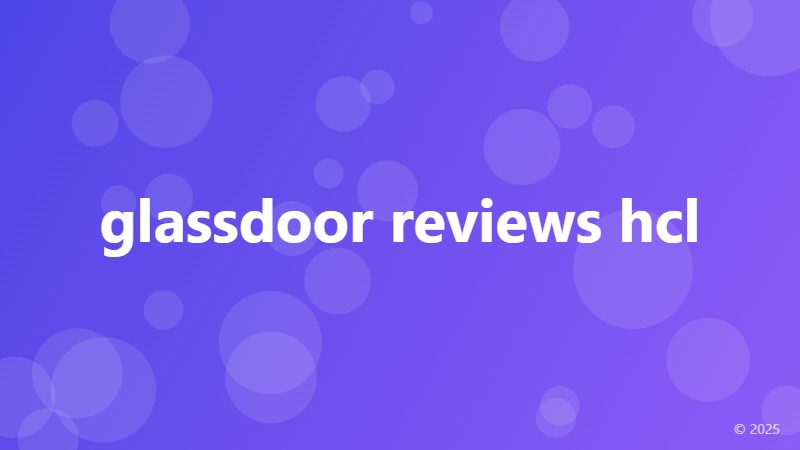 glassdoor reviews hcl