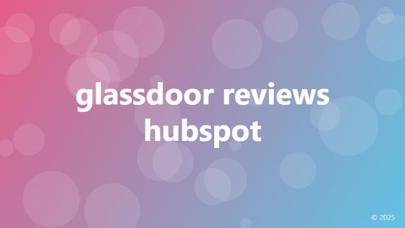 glassdoor reviews hubspot