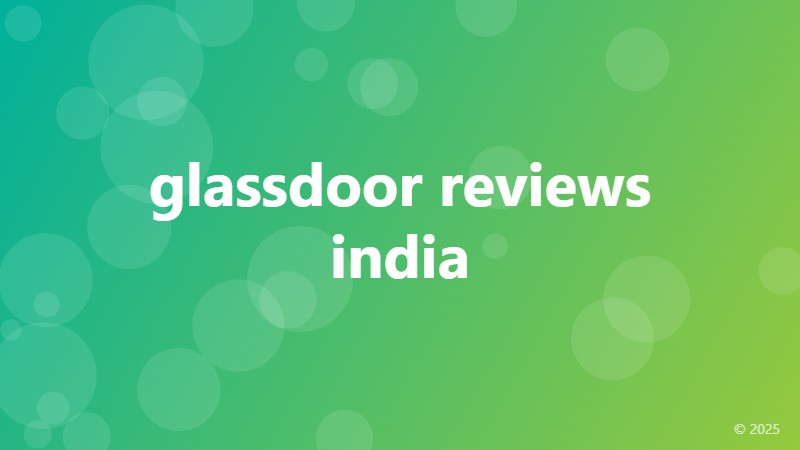 glassdoor reviews india