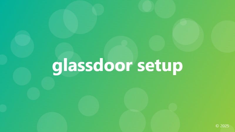 glassdoor setup