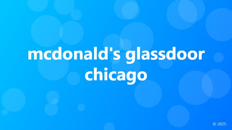 mcdonald's glassdoor chicago