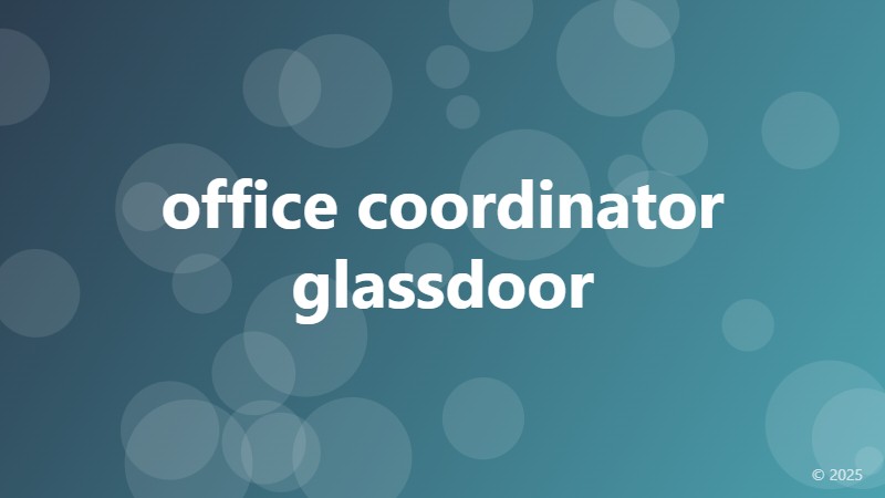office coordinator glassdoor