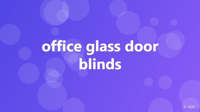office glass door blinds