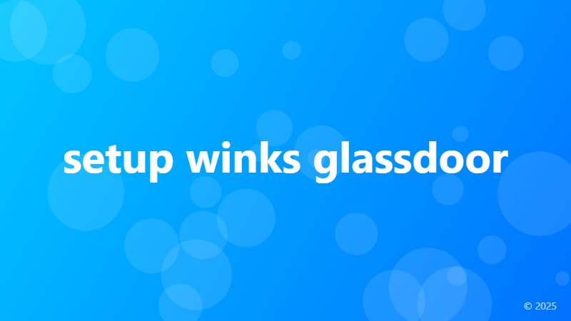setup winks glassdoor