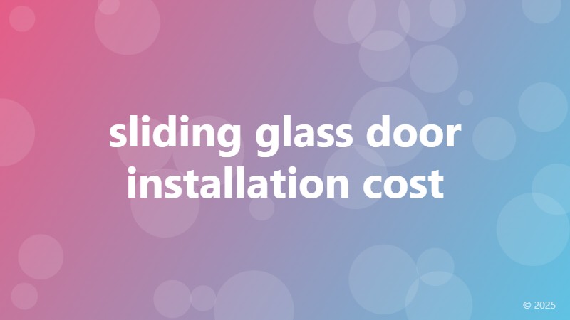 sliding glass door installation cost